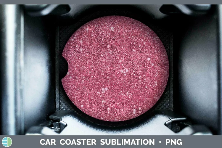 Pink Glitter Car Coaster Sublimation Coaster Designs