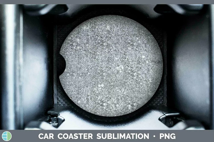 Silver Glitter Car Coaster Sublimation Coaster Designs