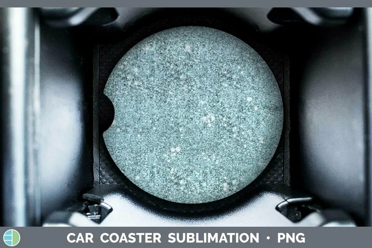 Teal Glitter Car Coaster Sublimation Coaster Designs