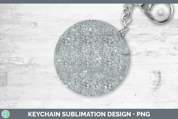 silver Glitter Keychain Sublimation Keyring Designs