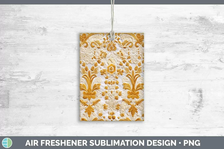 Lace Gold Air Freshener | Sublimation Car Freshener Design