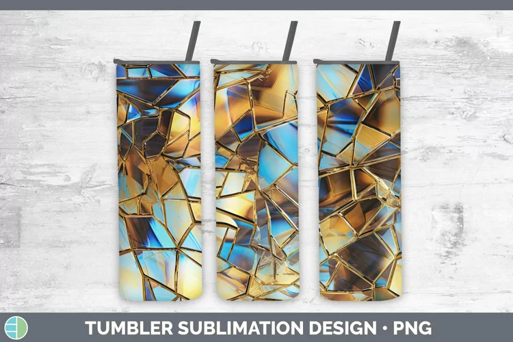 Holographic Gold Tumbler | Sublimation Skinny Tumbler