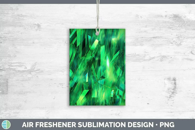 Holographic Green Air Freshener | Sublimation Car Freshener