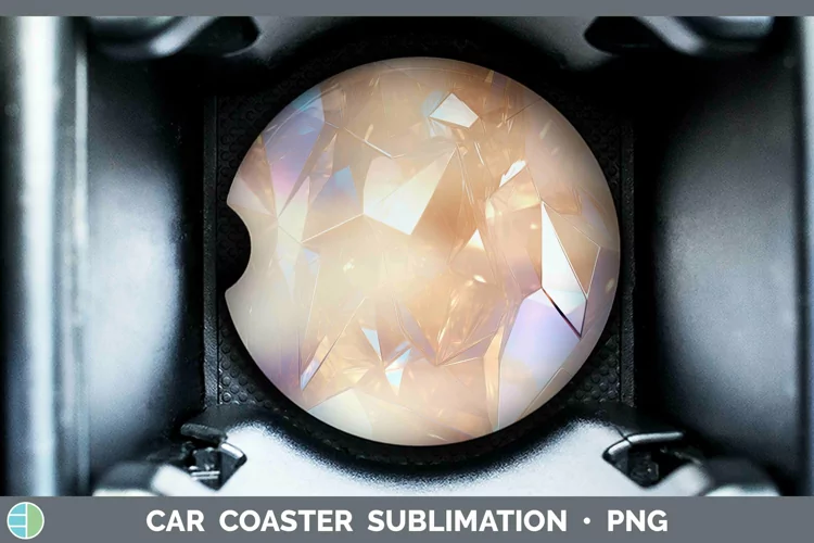 Holographic Pastel Car Coaster | Sublimation Coaster Designs