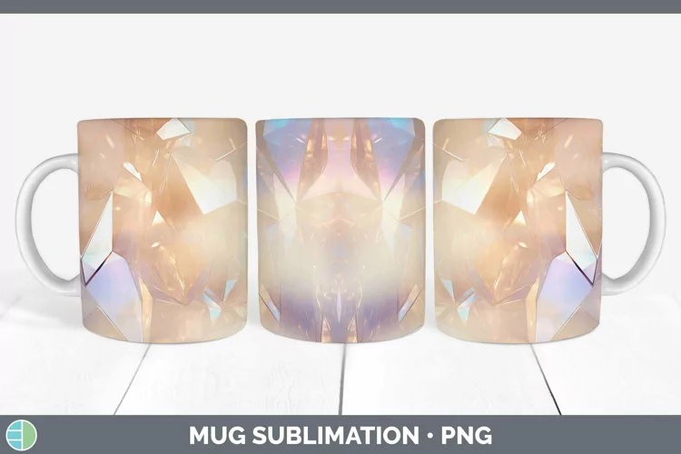 Holographic Pastel Mug Wrap | Sublimation Coffee Cup Designs