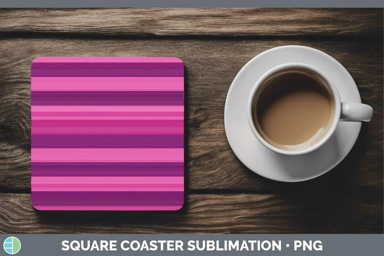 Stripe Pink Square Coaster Sublimation Coaster Designs
