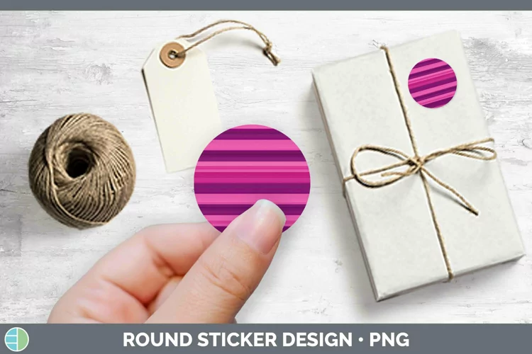 Stripes Pink Stickers | Round Labels Designs