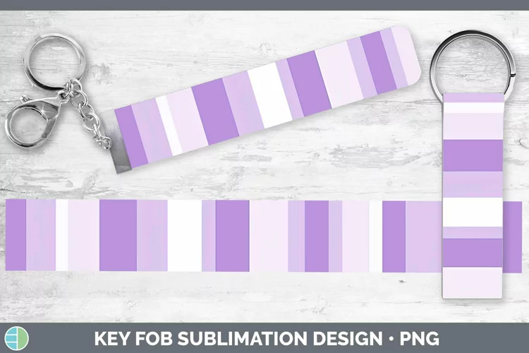 Stripes Purple Key Fob Sublimation Wristlet Designs