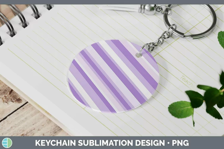 Stripe Purple Keychain Sublimation Keyring Designs