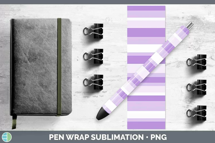 Stripe Purple Pen Wrap Sublimation Epoxy Pen Designs
