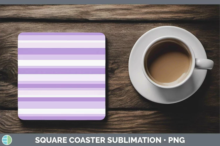 Stripes Purple Square Coaster Sublimation Coaster Designs