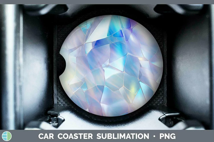 Holographic Rainbow Car Coaster | Sublimation Designs