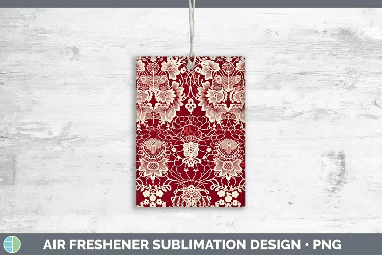 Lace Red 02 Air Freshener | Sublimation Car Freshener Desi