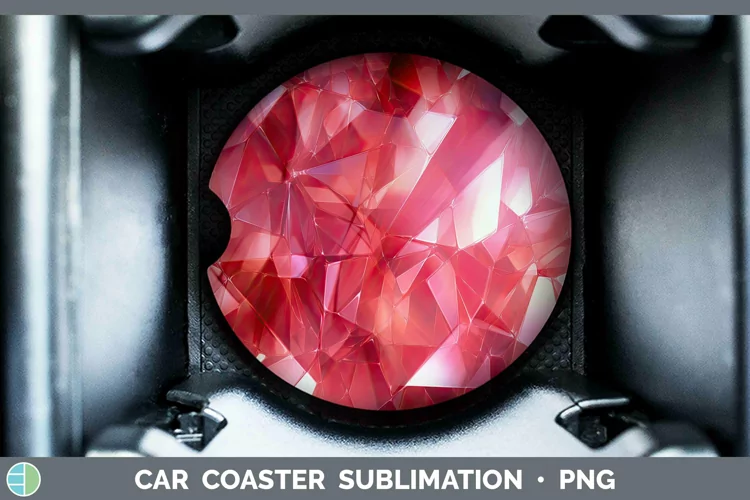 Holographic Red Car Coaster | Sublimation Coaster Designs