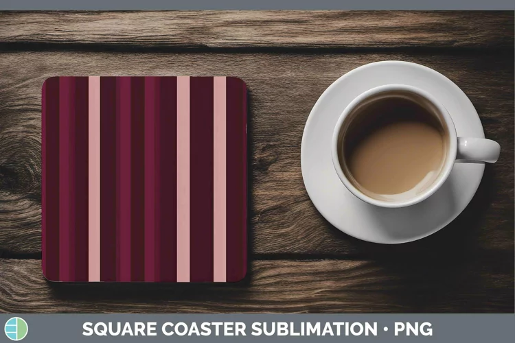 Stripe Red Square Coaster Sublimation Coaster Designs