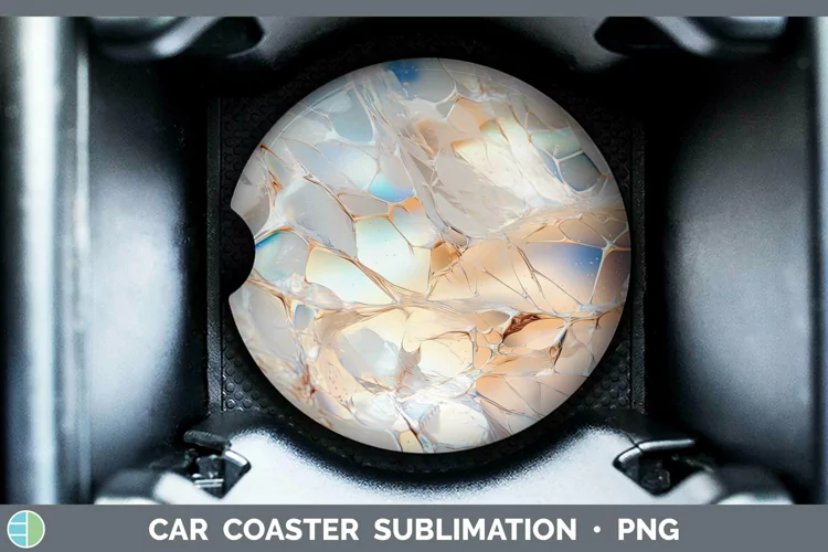 Holographic Silver Car Coaster | Sublimation Coaster Designs