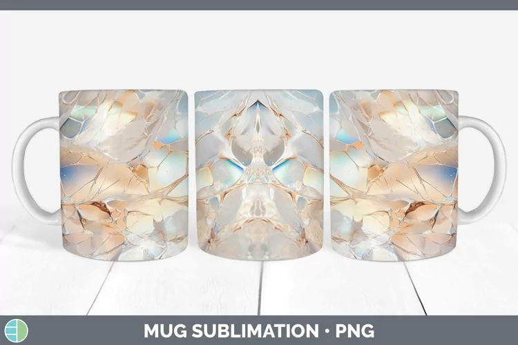 Holographic Silver Mug Wrap | Sublimation Coffee Cup Designs