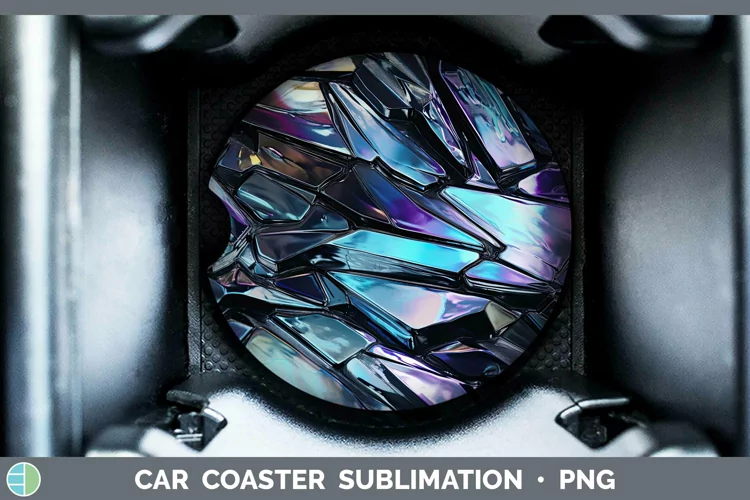 Holographic Slate Car Coaster | Sublimation Coaster Designs