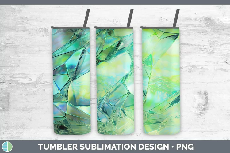 Holographic Light Green Tumbler | Sublimation Skinny Tumbler