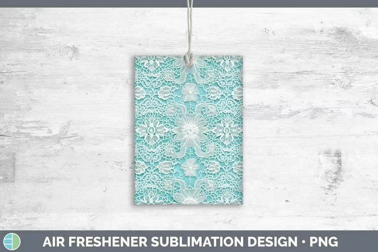 Lace Teal Air Freshener | Sublimation Car Freshener Design