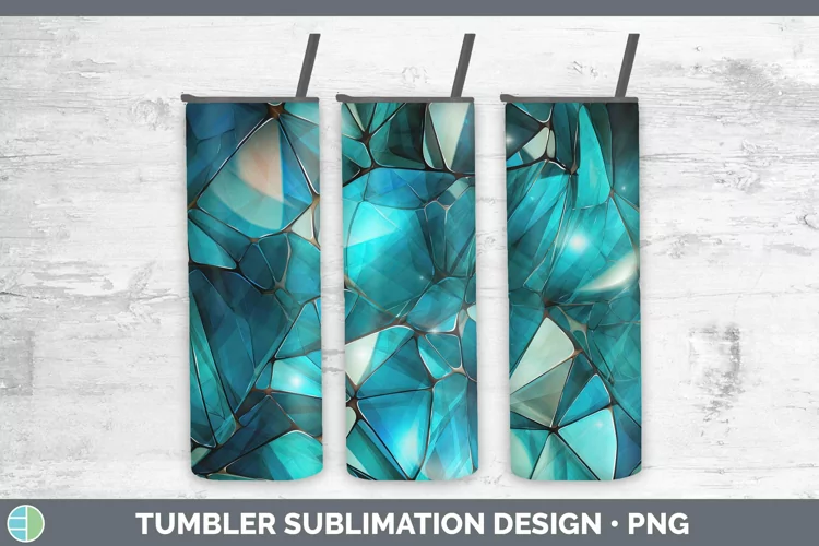 Holographic Teal Tumbler | Sublimation Skinny Tumbler
