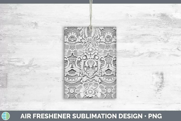 Lace White Air Freshener | Sublimation Car Freshener Desig