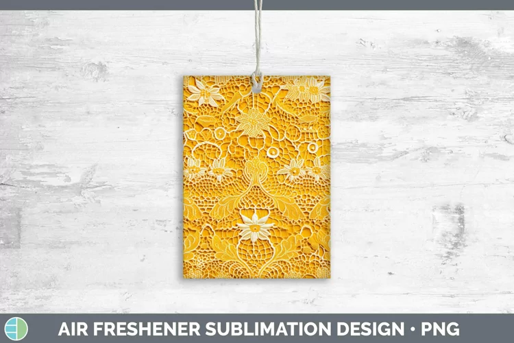 Lace Yellow 01 Air Freshener | Sublimation Car Freshener D