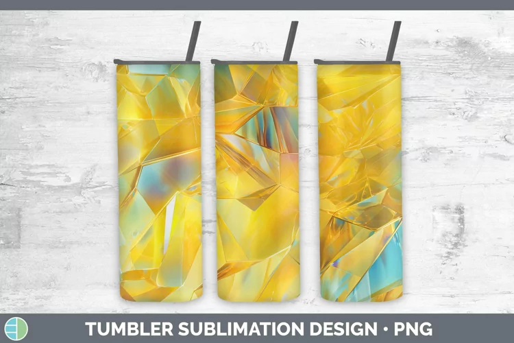 Holographic Yellow Tumbler | Sublimation Skinny Tumbler