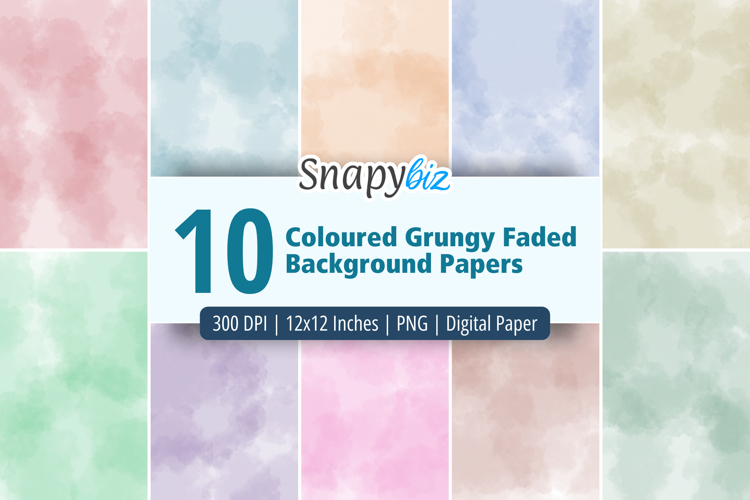 Coloured Grungy Faded Digital Papers