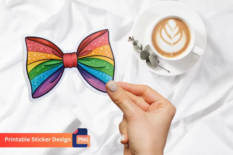Colorful Bow Sticker, Decorative Bow Sticker, Bow Sticker