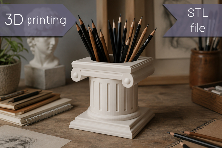 3D Printable Pen Holder, Desk Organizer STL File