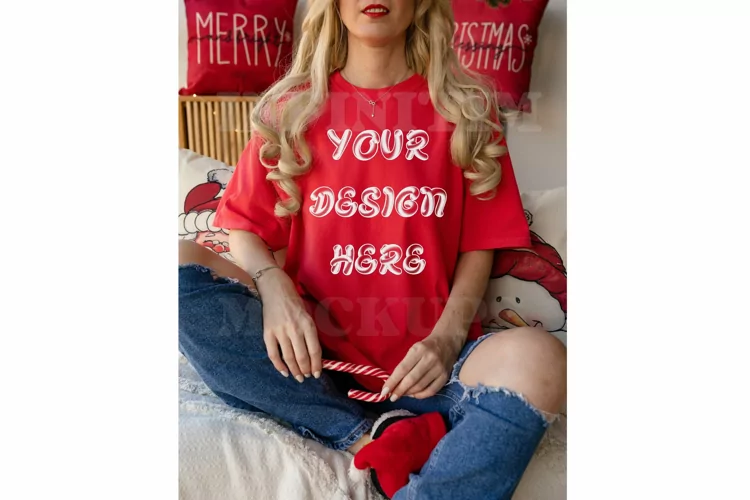 Christmas Comfort Colors 1717 mockup Paprika tshirt mockup