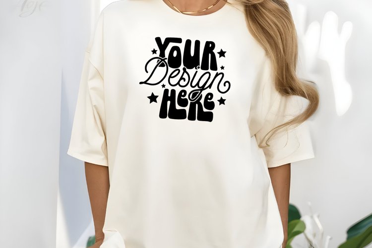 Comfort Colors C1717 Ivory Shirt Mockup - Oversized Mockup example image 1