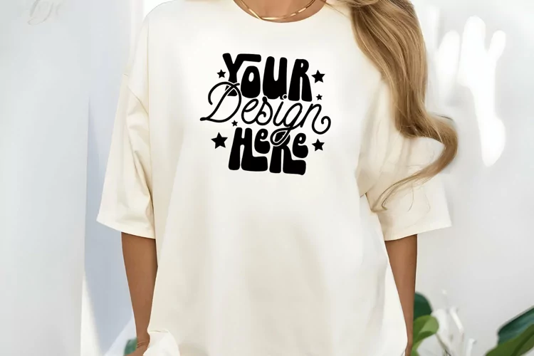 Comfort Colors C1717 Ivory Shirt Mockup - Oversized Mockup