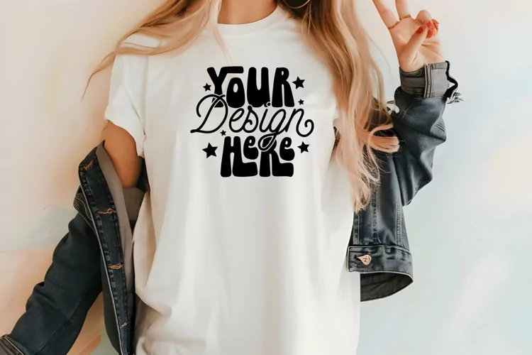 Comfort Colors C1717 Ivory Shirt Mockup - Oversized Mockup