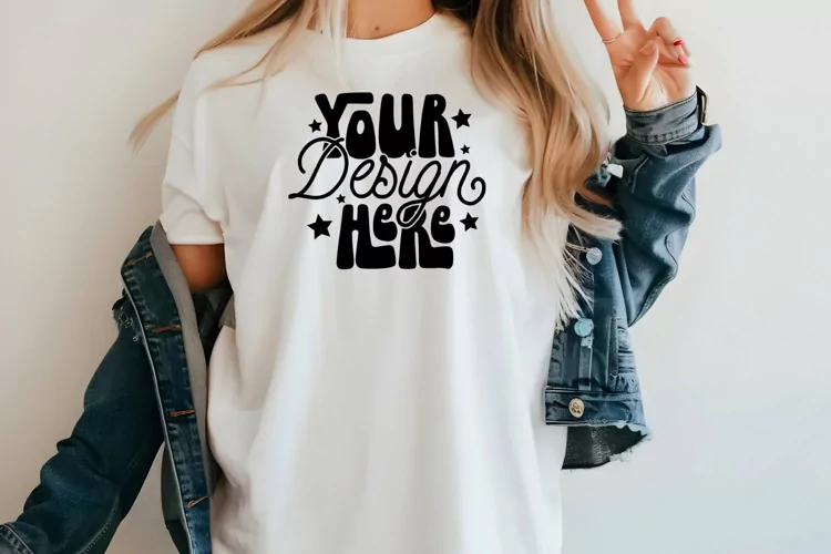 Comfort Colors C1717 Ivory Shirt Mockup - Oversized Mockup