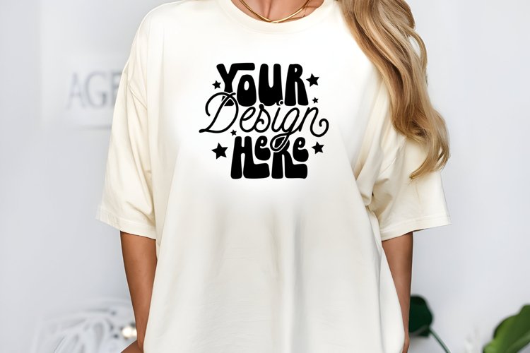 Comfort Colors C1717 Ivory Shirt Mockup - Oversized Mockup example image 1