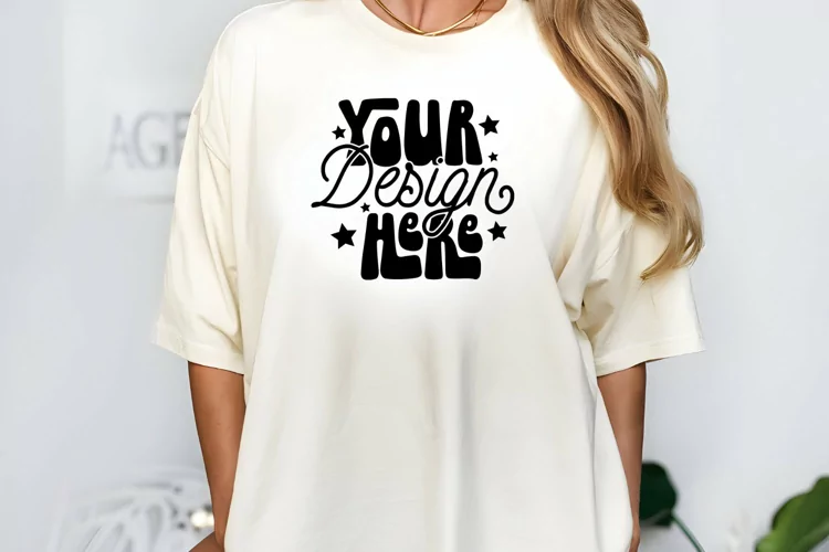 Comfort Colors C1717 Ivory Shirt Mockup - Oversized Mockup