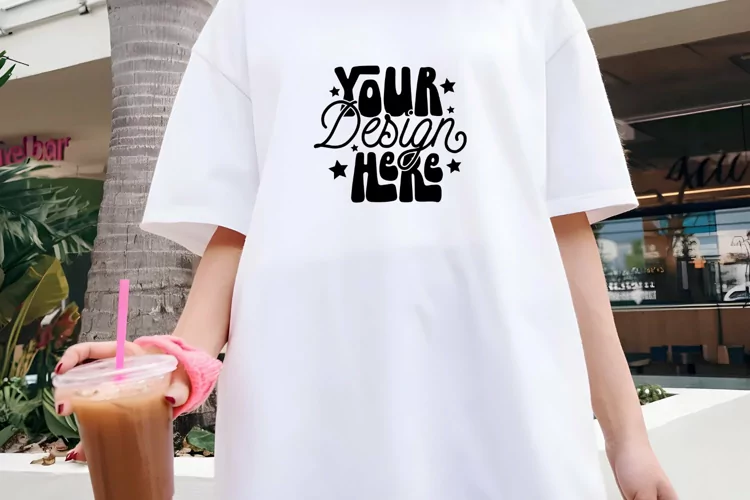 Comfort Colors C1717 White Mockup Oversized Shirt White