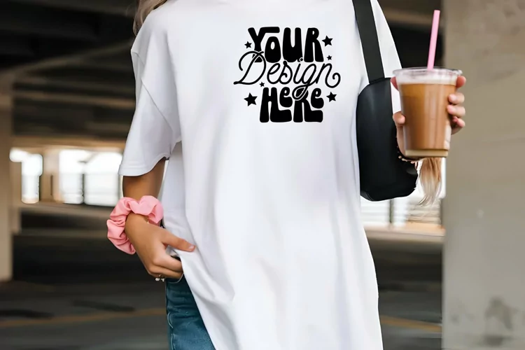 Comfort Colors C1717 White Mockup Oversized Shirt White