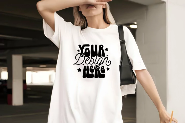 Comfort Colors C1717 White Mockup Oversized Shirt White