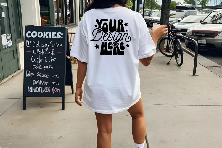 Comfort Colors C1717 White Mockup Oversized White Back