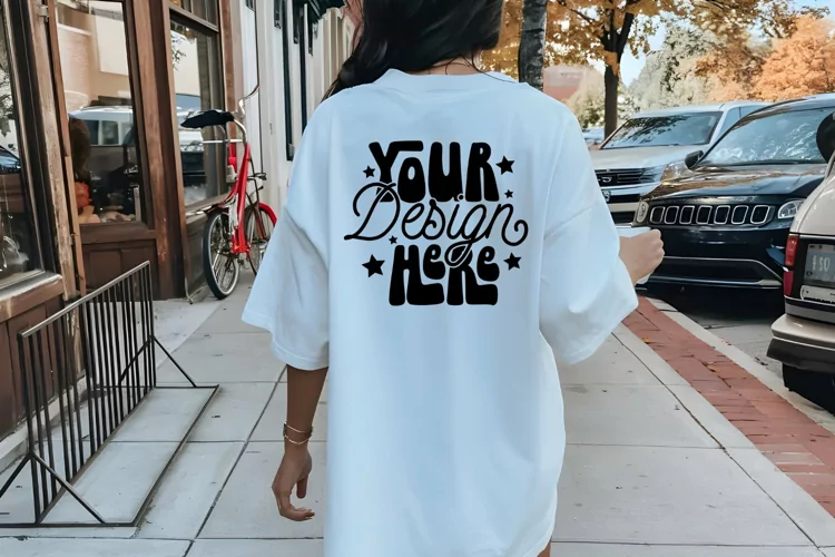 Comfort Colors C1717 White Tshirt Mockup Oversized White