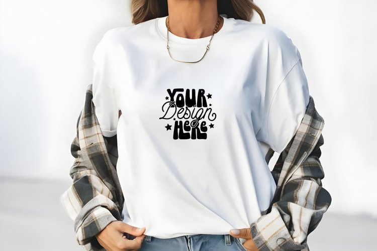 Comfort Colors Mockup, White Comfort Colors C1717 Mockup example image 1