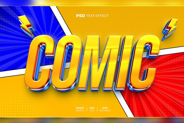 Comic 3D editable text effect