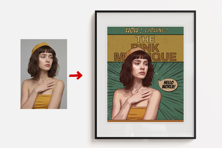 Comic Portrait Photo Effect Template