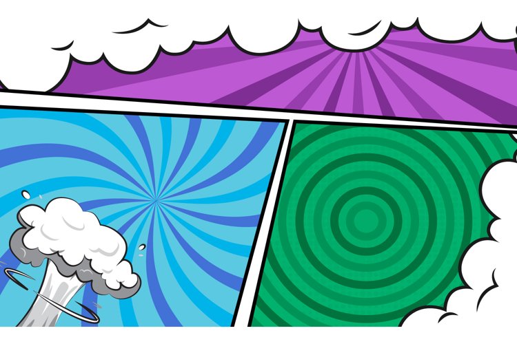 Comic colorful frame cartoon background template graphic