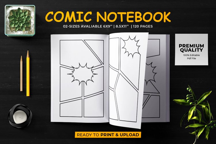 Comic Notebook KDP Interior - Low or No Content Book