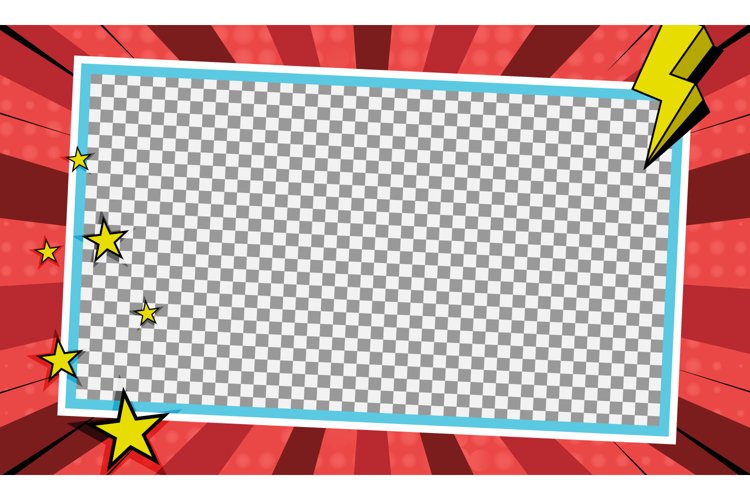 Comic pop art cartoon frame background with blank layout example image 1