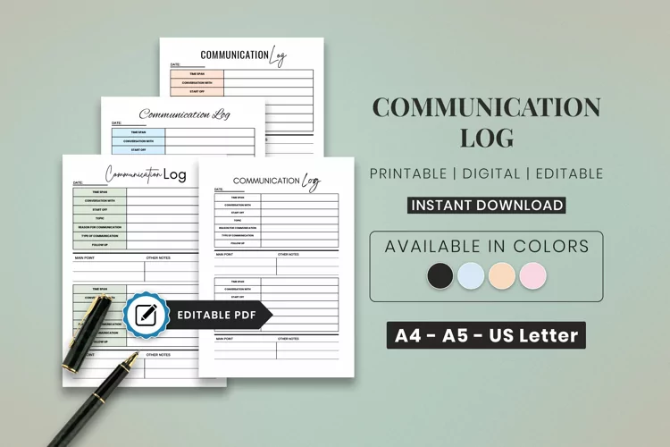 Communication Log | Call Tracker | Daily Call Log